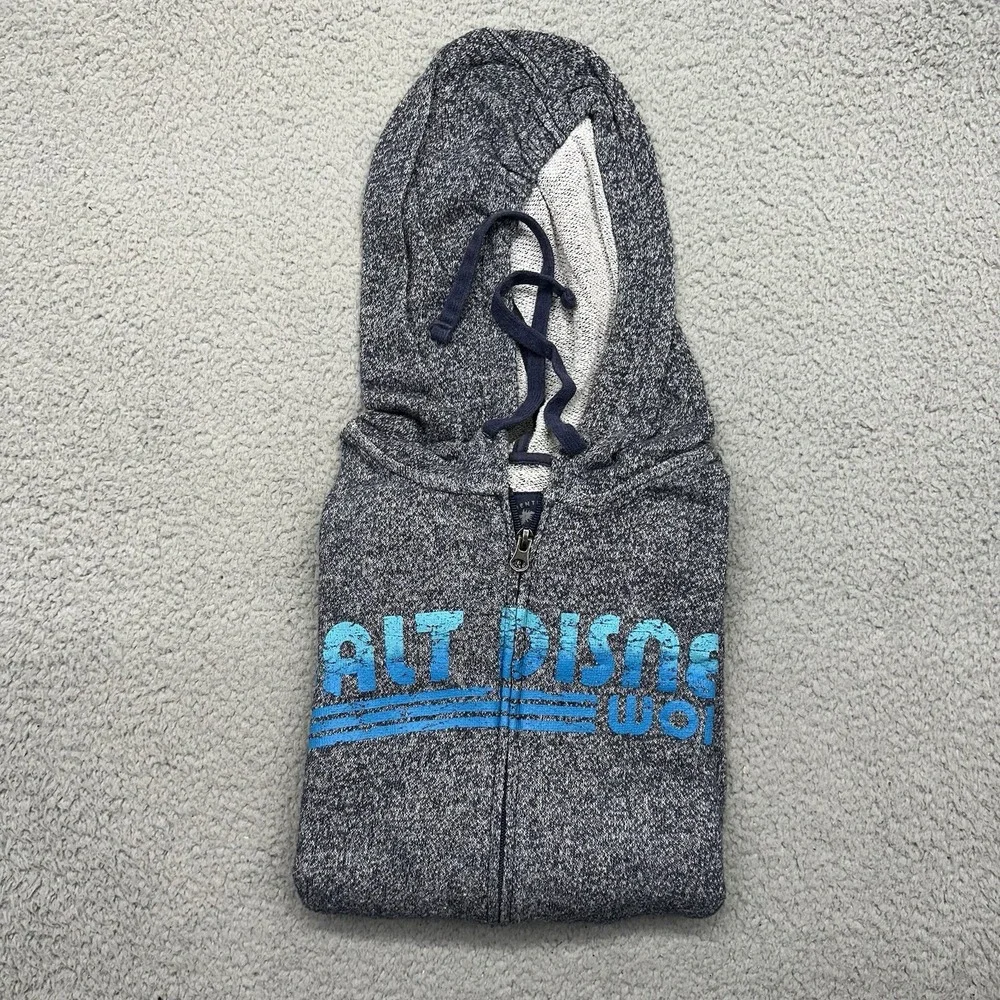 Disney Parks Adult XL Gray/Blue Walt Disney World Full-Zip Hoodie Sweatshirt